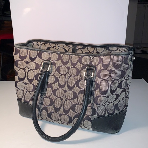 COACH CANVAS AND LEATHER PURSE, two handles - Picture 2 of 8